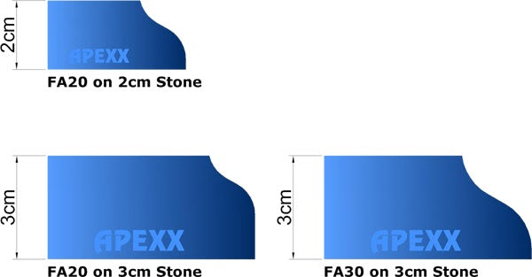 APEXX™ Continuous-Rim Router Bits APEXX Shape FA Brass-Core Router Bits (Shape FA (American Ogee))