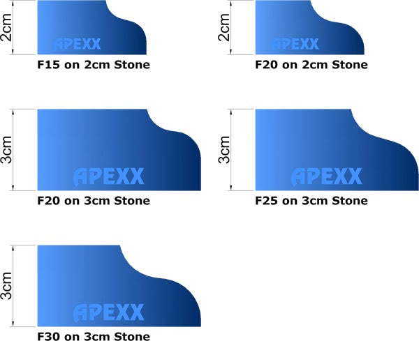 APEXX™ Continuous-Rim Router Bits APEXX Shape F Brass-Core Router Bits(Shape F (Ogee))