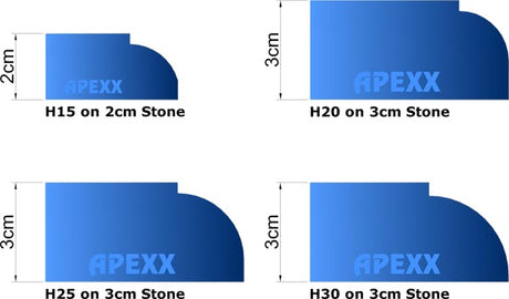 APEXX™ Continuous-Rim Router Bits Shape H (DuPont) H Brass-Core Router Bits