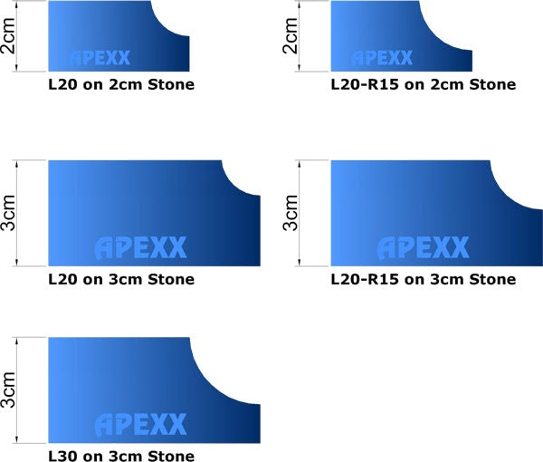 APEXX™ Continuous-Rim Router Bits Shape L (Cove) Brass-Core Router Bits