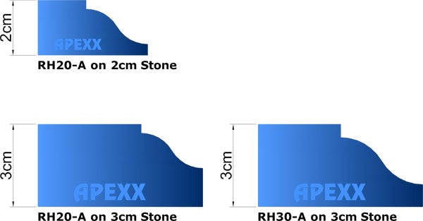 APEXX™ Continuous-Rim Router Bits Shape RH-A Brass-Core Router Bits