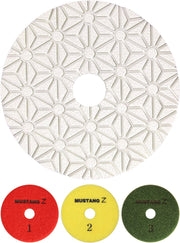 Ocean Diamond Mustang-Z 3-Step 4 Inch Polishing Pads for Stone