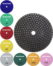 Ocean Diamond Copper Mustang 7-Step Polishing Pads for Stone