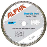 Alpha Knock Out Speciality 8" Wet Cutting Blade for Trac Star 2000