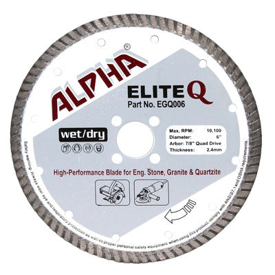 Elite Q Turbo Rim Wet/Dry Cutting Blade for Eng. Stone, Granite & Quartzite