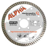 Alpha HardscapePro Q Turbo Rim Dry Cutting Blade for Hardscape