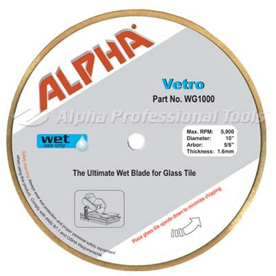 Alpha Vetro The Ultimate Wet Blade for Glass Tile