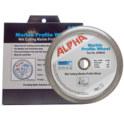 Alpha Marble Profile Wheel - 6" Wet Cutting Marble Profile Wheel