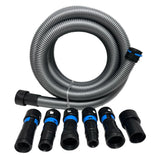 1 1/4" x 17 ft Shop Vac Hose Adapter Kit with Quick Click Power Tool Connection