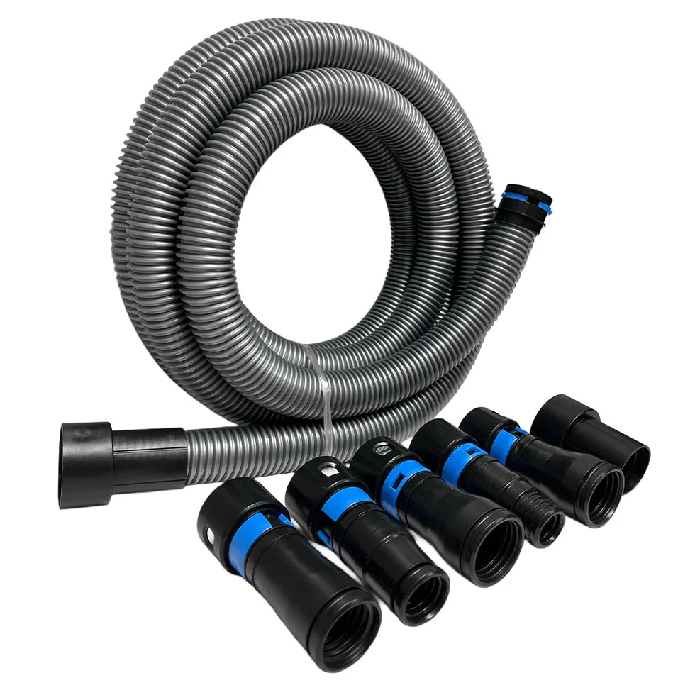 1 1/4" x 17 ft Shop Vac Hose Adapter Kit with Quick Click Power Tool Connection