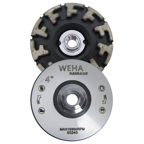 Weha 4" Aggressor Cupwheel Coarse for Stone Fabrication