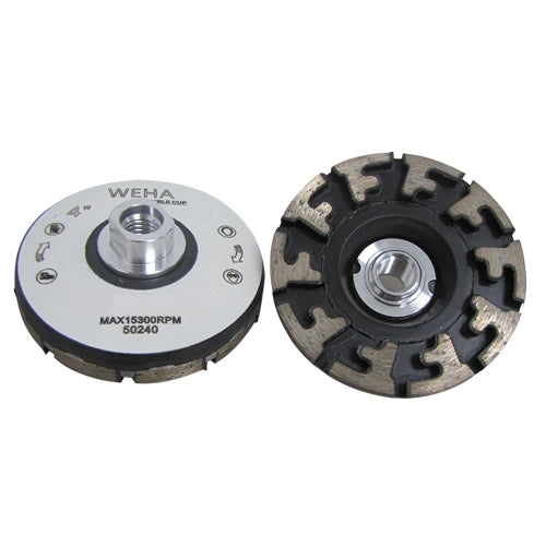 Weha 4" Aggressor Cupwheel Coarse for Stone Fabrication