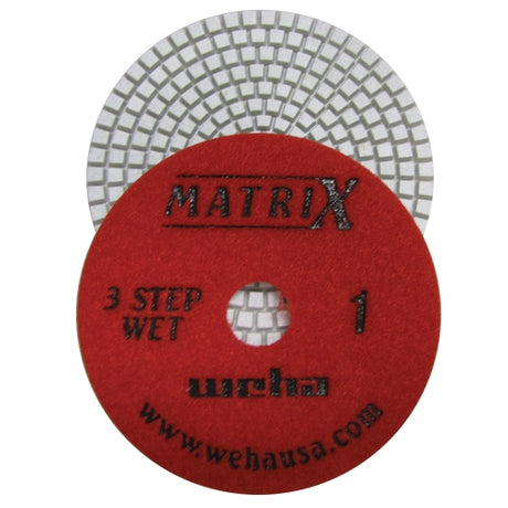 Weha 4 inch Matrix 3-Step Diamond Polishing Pad for Granite and Marble