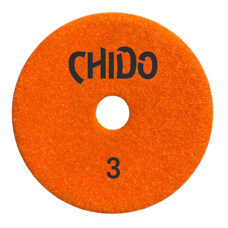 Tenax Chido 4 Inch 3 Step Polishing Pad for Granite and Quartz - in use