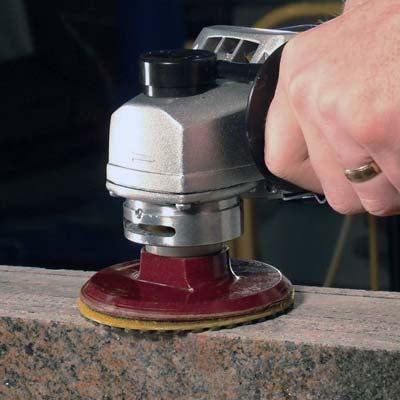 Alpha Professional Tools Rotary Backer Pad Hook and Loop for Polishing - in use