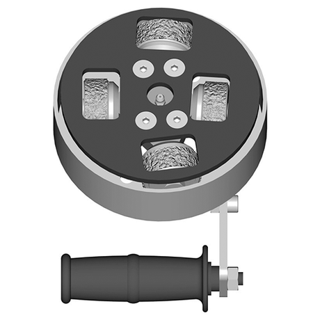 Weha 4 Roller Sandblaster Head with Fine Texture 800 Rollers  Manu-Blaster Bush Hammer - side view