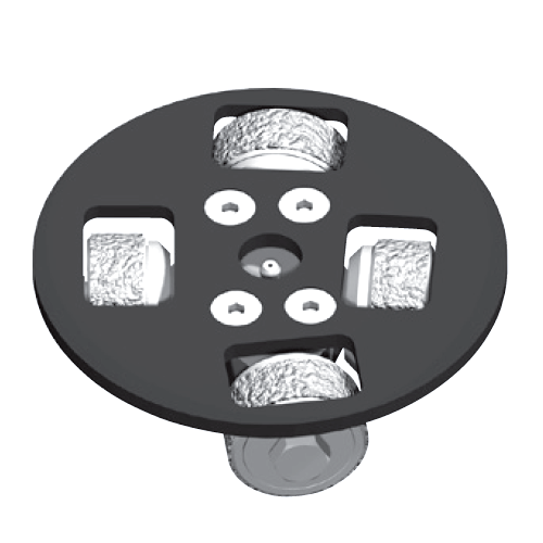 Weha 4 Roller Sandblaster Plate with Fine Texture 800 Rollers  Bush Hammer - side view