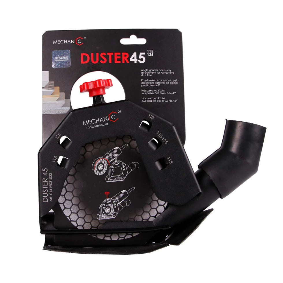 DUSTER 45 Cutting Guard 4.5"–5" – Dust-Free 45° Tile Cutting Attachment for Angle Grinders