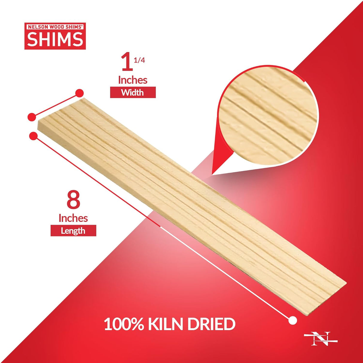 Nelson Wood Shims  8 Wood Shims - Pack of 120 - in use
