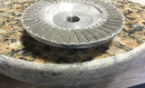 Weha 5 Flap Diamond Cupwheel 400 for Heavy-Duty Stone Slab Transport - in use