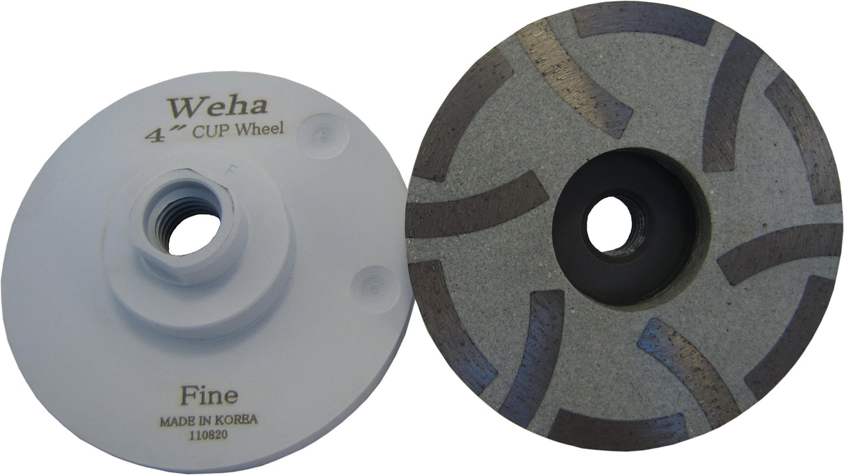 Weha 4" x 5/8"-11 Resin Filled Cupwheels