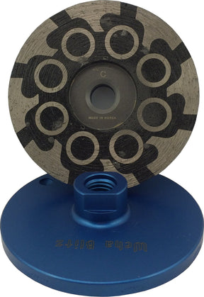 Weha 4”x5/8”-11 Weha Rubber Diamond Cupwheel for Stone Fabrication