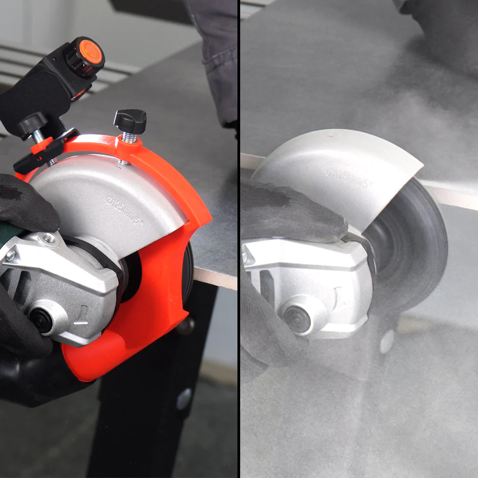 Mechanic EdgeDUSTER Cutting Guard 4.55  Dust-Free Polishing & Grinding Attachment for Angle Grinders - close-up detail