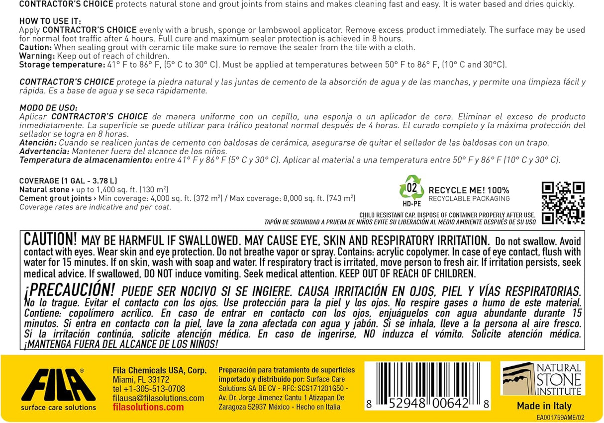 FILA  Contractors Choice Sealer  1 Gallon - close-up detail