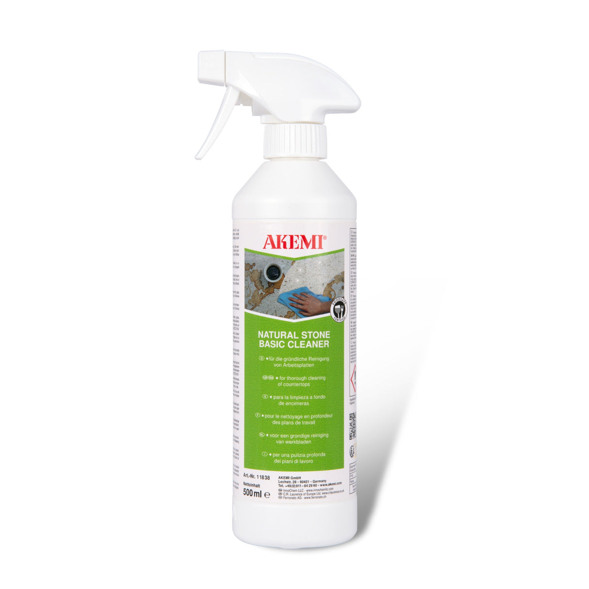 Akemi Natural Stone Basic Cleaner 500 mL -  Food-Safe Alkaline Cleaning Agent