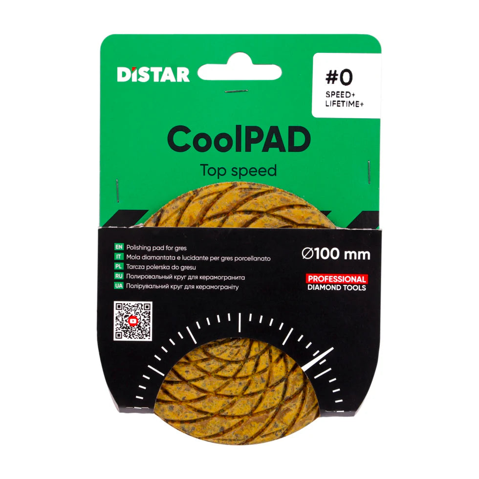 DiStar CoolPAD 4" Polishing Pad for Ceramic & Porcelain – Dry Grinding Diamond Disc