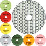 WHITE MUSTANG 7-Step Dry/Wet Quartz Polishing Pads - Image 1