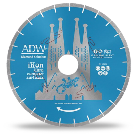 ADW IKON.V25 Semi-Silent Bridge Saw Blades for Ultra Compact Surfaces - Certified By Cosentino - Dynamic Stone Tools