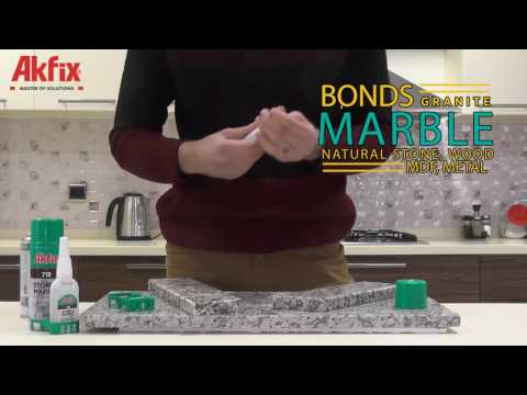 Akfix 710 Stone & Marble Chip Repair Kit - in use