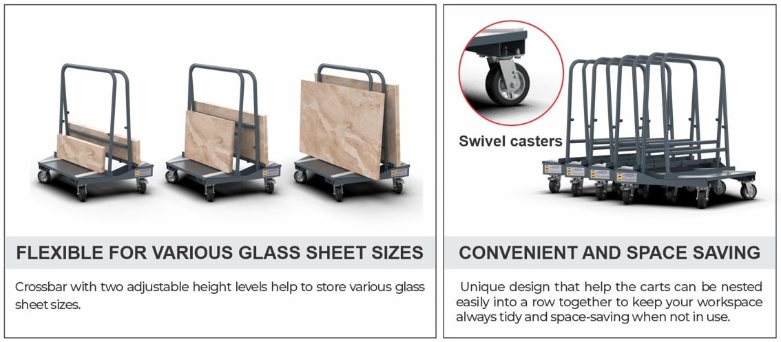ABACO NESTING DUAL DRYWALL CART 049 - ANDWC049-M2 — feature
