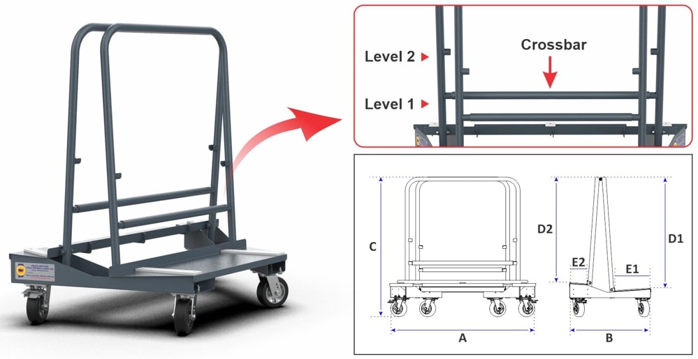 ABACO NESTING DUAL DRYWALL CART 049 - ANDWC049-M2 — application