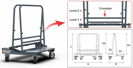 ABACO NESTING DUAL DRYWALL CART 049 - ANDWC049-M2 — application