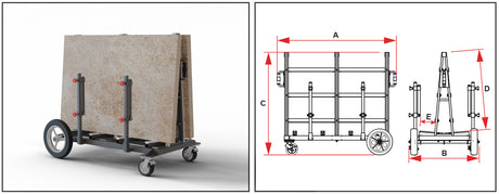 ABACO DOUBLE SIDED SLAB BUGGY - DSBG2640 — feature