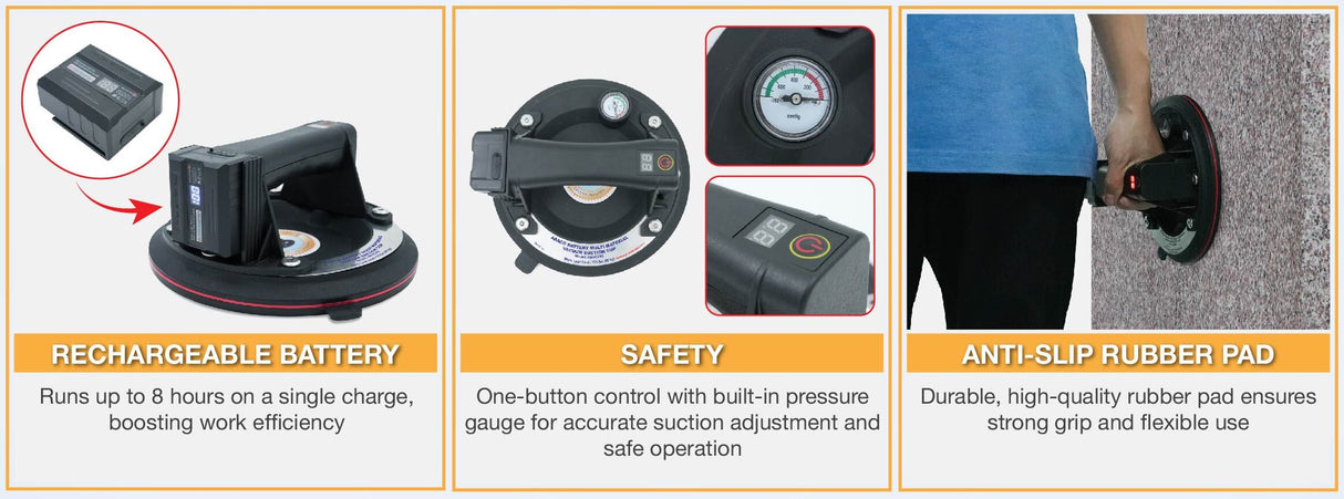 ABACO BATTERY MULTI MATERIAL VACUUM SUCTION CUP - AMVC200 — application