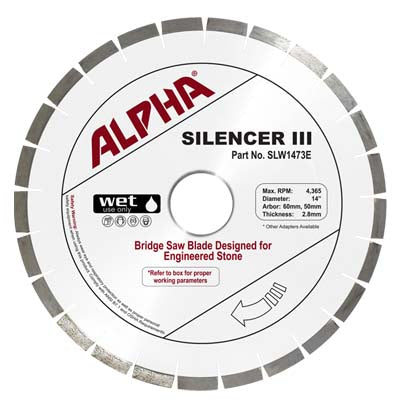 Alpha Silencer III Engineered Stone Bridge Saw Blade