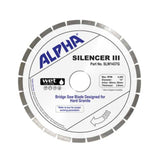 Alpha Silencer III Hard Granite Bridge Saw Blade