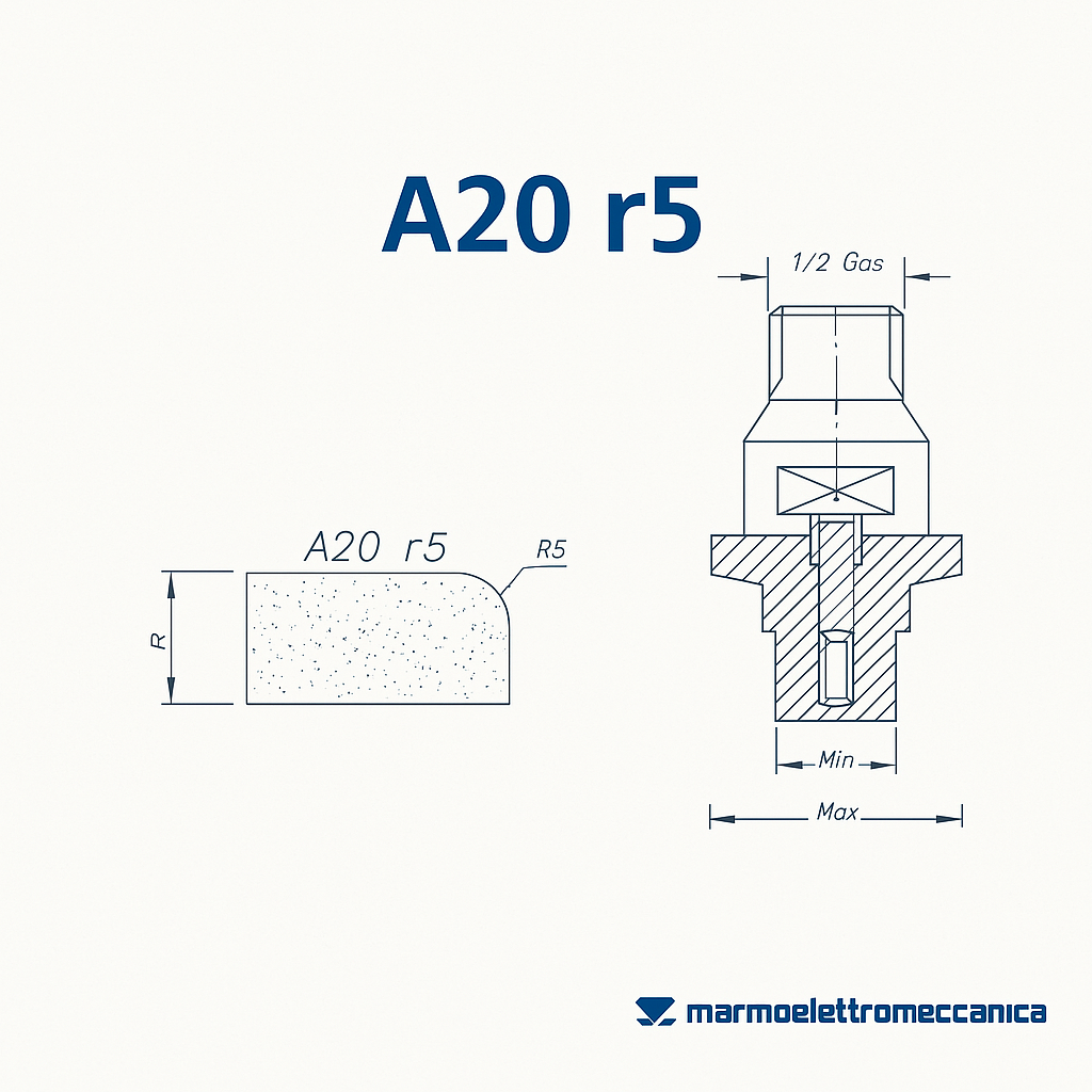 Line 20 Sink Hole, A20 r5 (20mm r5 Eased Edge (¼ Radius)) Profile