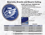 DIAMAX DIABU Blue Eagle 16″ Bridge-Saw Blade — Quartzite, Quartz & Granite
