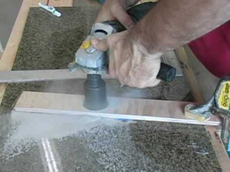 Alpha 1-1/4 or 1-3/8 Dry Core Bits for Granite/Eng. Stone - in use