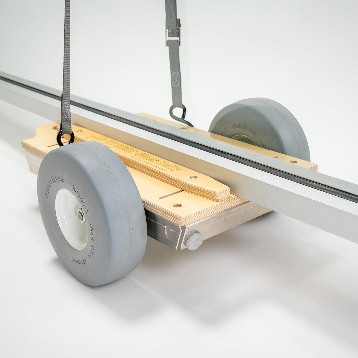 Omni Cubed EZ Glide Glass Dolly  750 lb Precision Glass Transport Dolly - side view