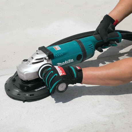 Makita 7 Inch Angle Grinder for Stone and Granite Fabrication - side view