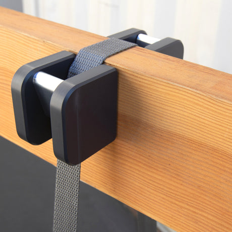 Omni Cubed Steady Strap with Stop Blocks  One-Handed Load Stabilizer - in use