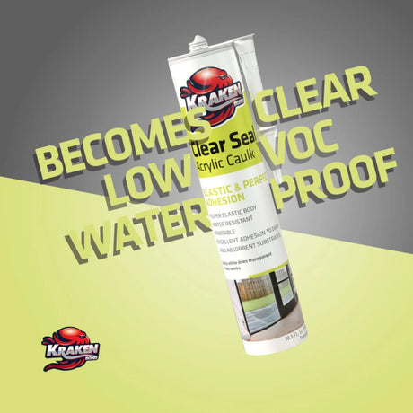 Kraken Bond Clear Seal Acrylic Caulk - Clear - dimensions