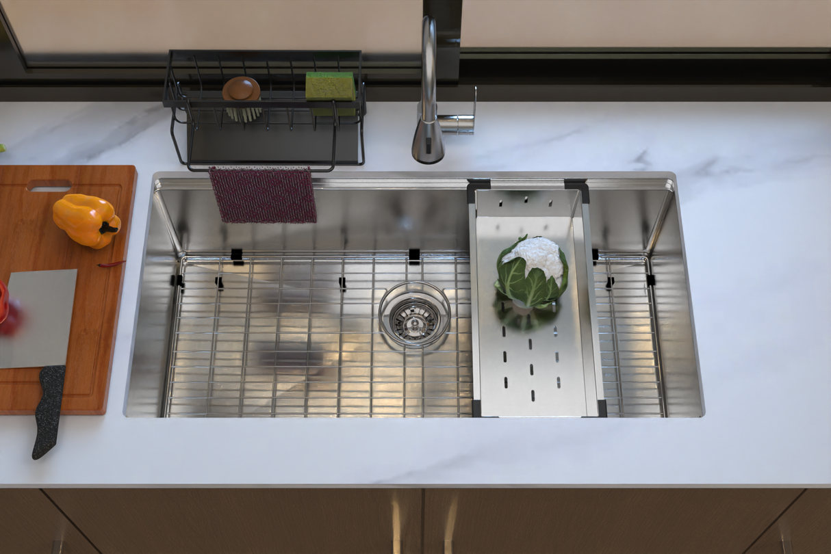 Royal Sink Workstation Series - Premium Stainless Steel Kitchen Sink, Integrated Cutting Board, Drying Rack & Accessories for Ultimate Kitchen Efficiency