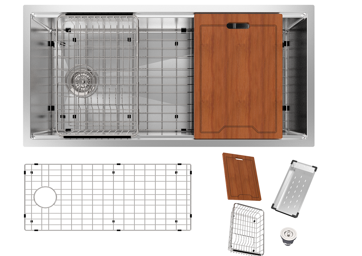 Royal Sink Workstation Series - Premium Stainless Steel Kitchen Sink, Integrated Cutting Board, Drying Rack & Accessories for Ultimate Kitchen Efficiency