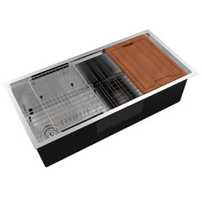 Royal Sink Workstation Series - Premium Stainless Steel Kitchen Sink, Integrated Cutting Board, Drying Rack & Accessories for